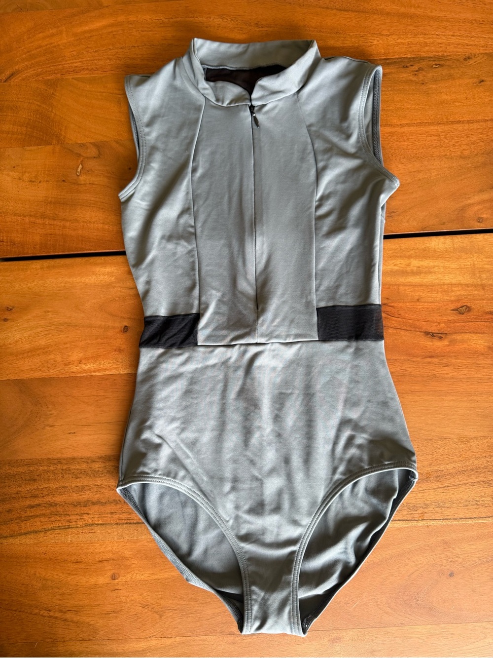 Grey Dance leotard with Black Accents